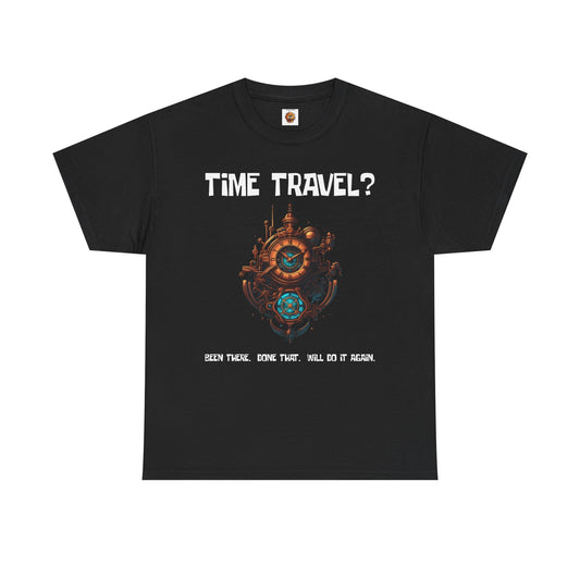 Time Travel Funny Mystical Unisex Heavy Cotton Tee Shirt - Unique Steampunk Design for Dreamers, Geek, Nerd, Science, Tech, Cyberpunk