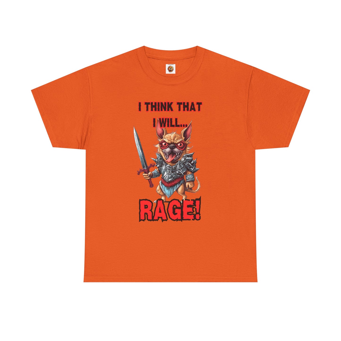 'I Think That I Will RAGE' Chihuahua Barbarian Unisex Heavy Cotton Tee, Funny Graphic T-Shirt, Gift for Dog Lovers, Unique Humor Shirt, D&D, DND, RPG, TTRPG, Geek, Nerd