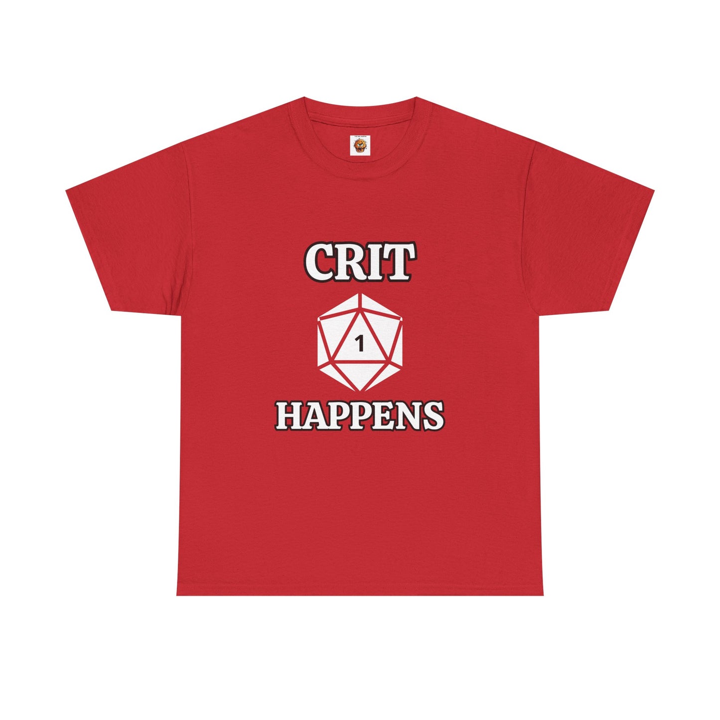'Crit Happens' D20 Gaming Humor Tee, Unisex Graphic T-Shirt for Gamers, Funny D&D Apparel, Gift for RPG Players, Casual Wear for Game Nights, DND, RPG, TTRPG, Geek, Nerd