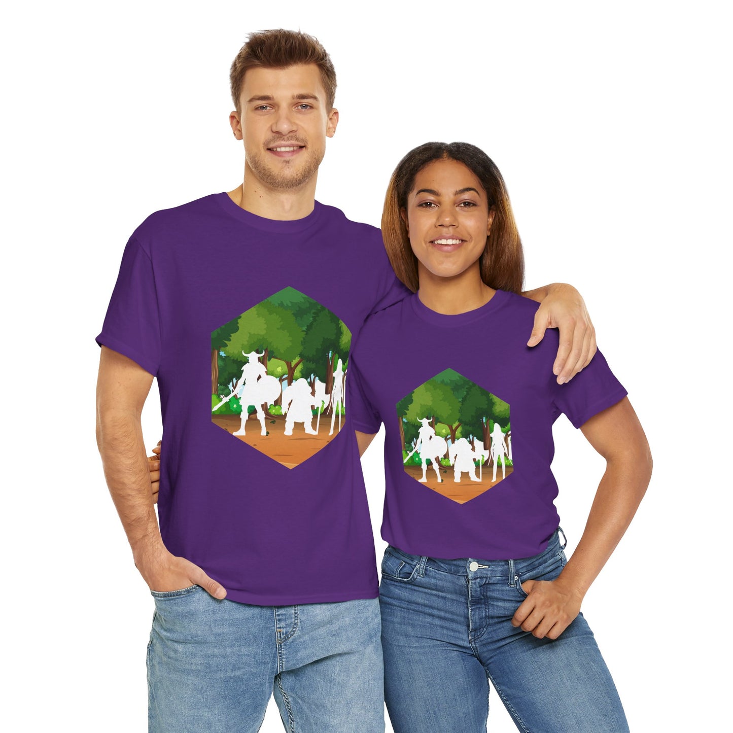 Adventurer's Quest D20 Outline Dungeons and Dragons DND Unisex Heavy Cotton Tee Shirt T-Shirt - RPG, TTRPG, Roleplaying, Geek, Nerd