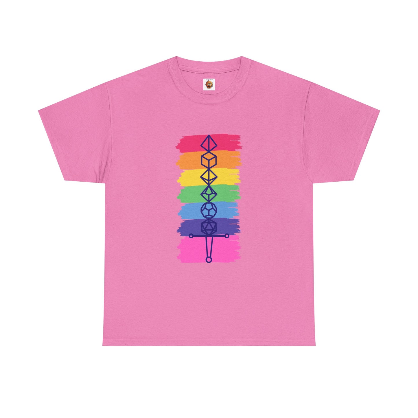 Safe Space Pride Month Rainbow Sword Dungeons and Dragons DND Unisex Heavy Cotton Tee Shirt T-Shirt - RPG, TTRPG, Roleplaying, Geek, Nerd
