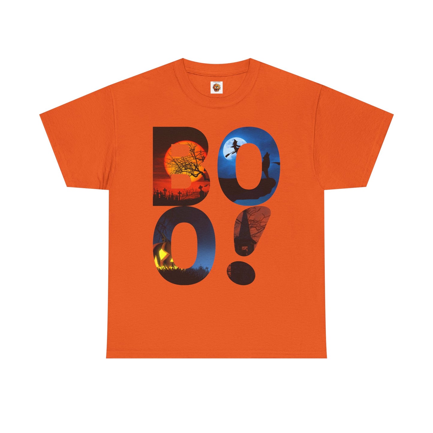Cute Funny Halloween Boo! Unisex Heavy Cotton Tee Shirt T-Shirt - For Horror Lovers, Scary, Geek, Nerd