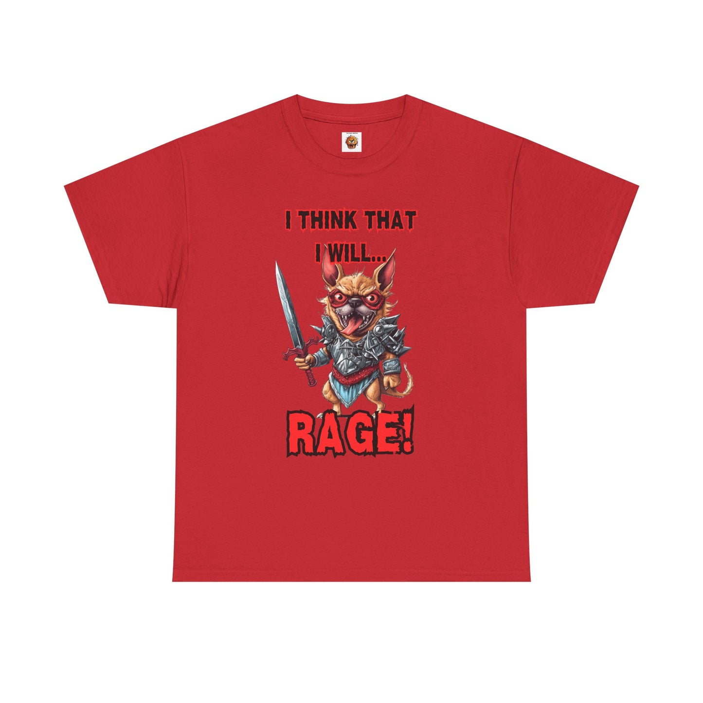 'I Think That I Will RAGE' Chihuahua Barbarian Unisex Heavy Cotton Tee, Funny Graphic T-Shirt, Gift for Dog Lovers, Unique Humor Shirt, D&D, DND, RPG, TTRPG, Geek, Nerd