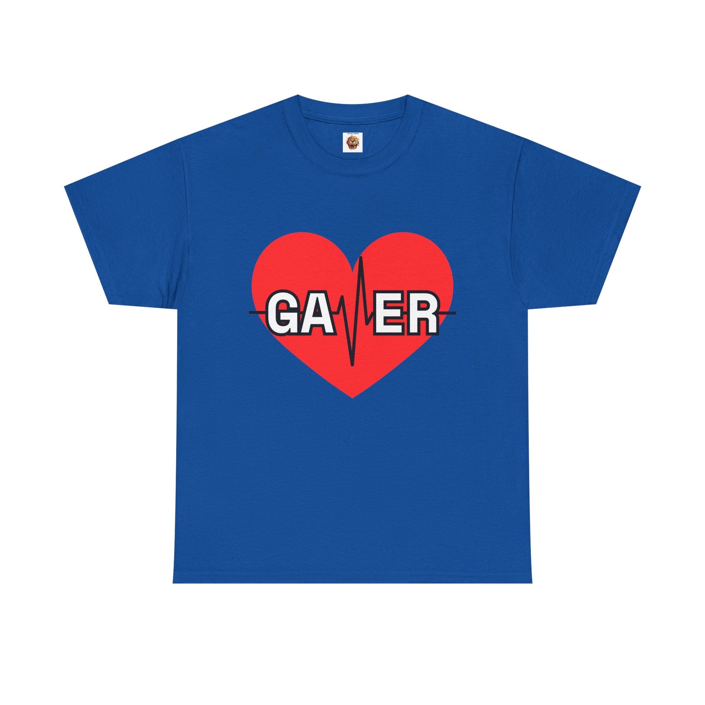 Gamer Heartbeat Lifeline Unisex Heavy Cotton Tee Shirt - Perfect for Gaming Lovers, Video Game, Geek, Nerd, Cardiogram