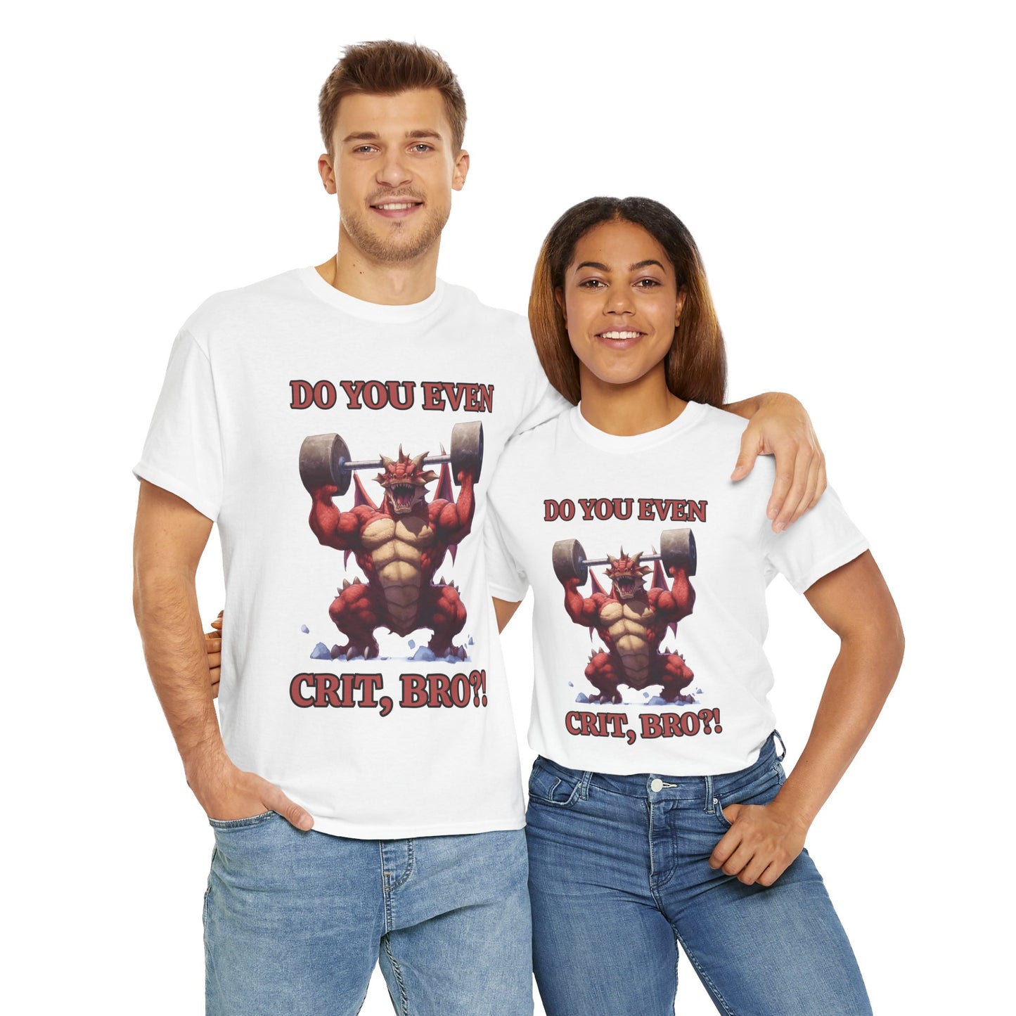Muscle Tee for D&D Enthusiasts | Gym Humor | Do You Even Crit Bro? | Workout Gift | Unisex Heavy Cotton Tee, Funny Gym Shirt, DND, RPG, TTRPG, Geek, Nerd, Dragon