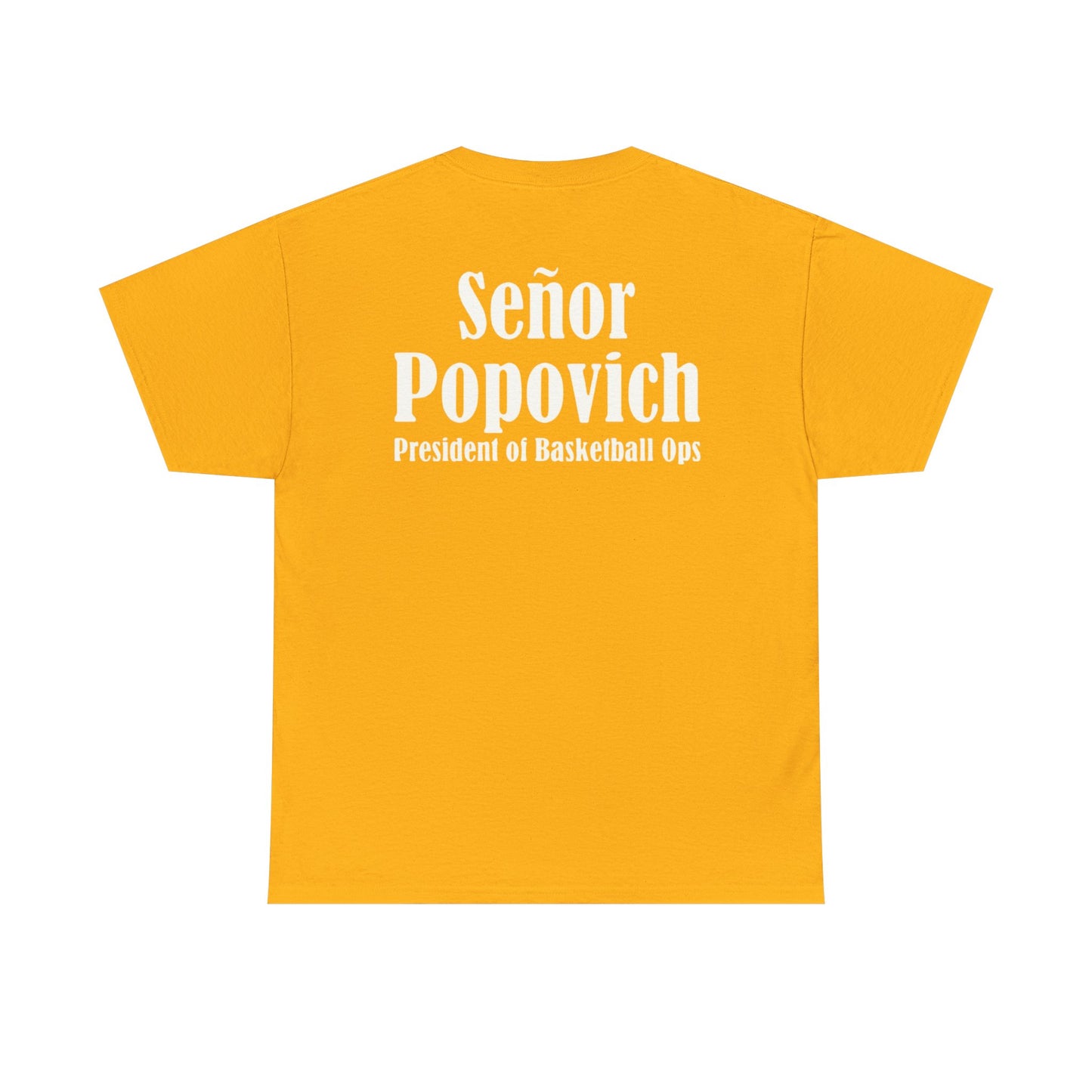 'Señor Popovich' 'El Jefe' Two Double Sided Print Unisex Heavy Cotton Tee - Casual Basketball Culture Shirt, Sports, Coach, T-Shirt