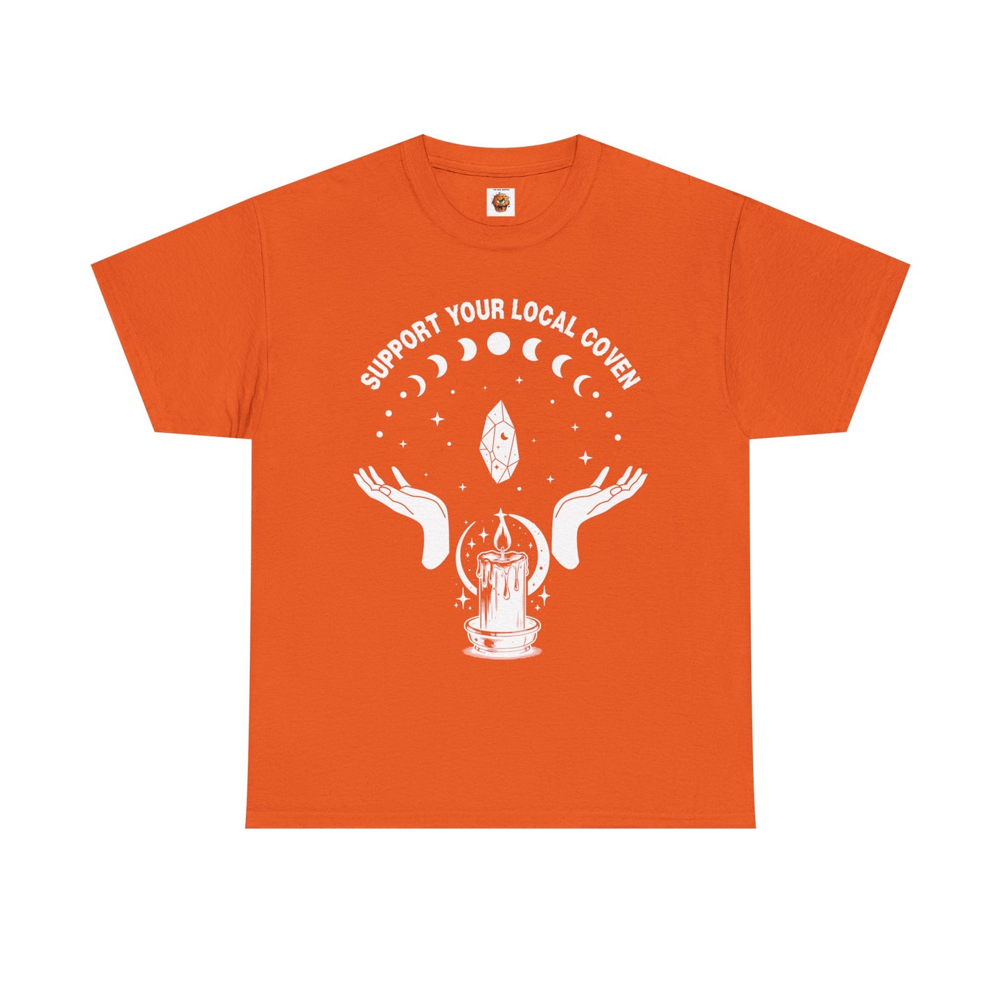 Support Your Local Coven Unisex Heavy Cotton Tee Shirt T-Shirt - Perfect for Halloween Lovers, Witch, Withcraft, Magic, Halloween, Geek, Nerd