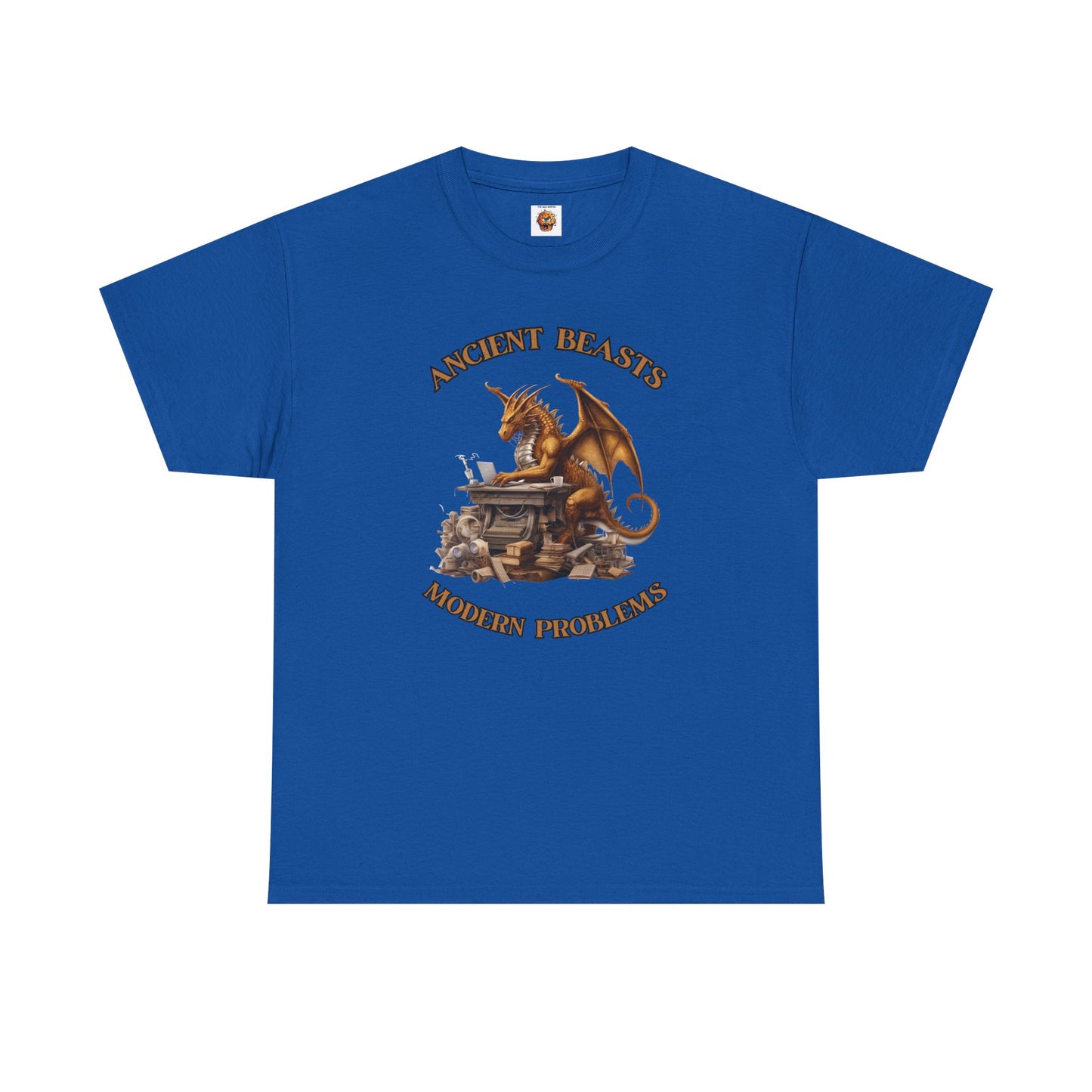 Dragons & Office Work Unisex Heavy Cotton Tee, Perfect Gift for Fantasy Lovers, Bookworms, T-Shirt for Dragon Enthusiasts, DND, RPG, TTRPG, Geek, Nerd, Reader