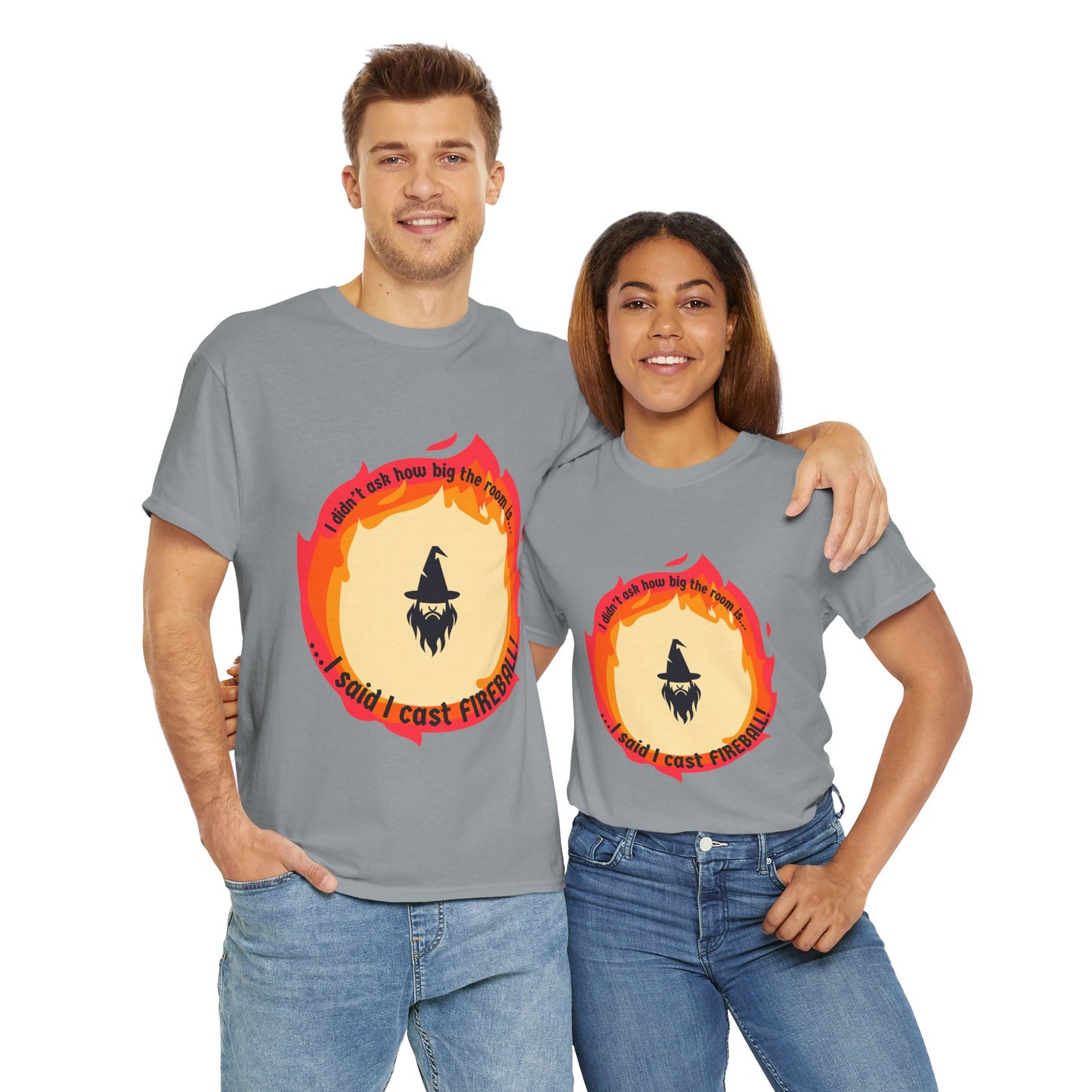 Dungeons and Dragons Unisex Heavy Cotton Tee - "I Said I Cast Fireball" Funny Wizard T-Shirt, DND, RPG, TTRPG, Geek Nerd