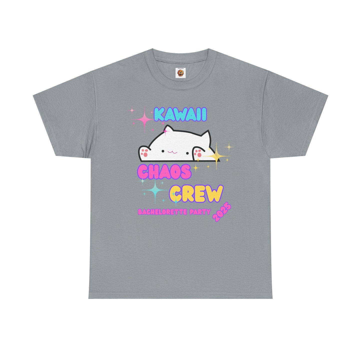 Cute Kawaii Chaos Crew Bachelorette Party 2025 Unisex Heavy Cotton Tee - Perfect for Anime Lovers, Funny, Weeb, Otaku, Geek, Nerd, Cat