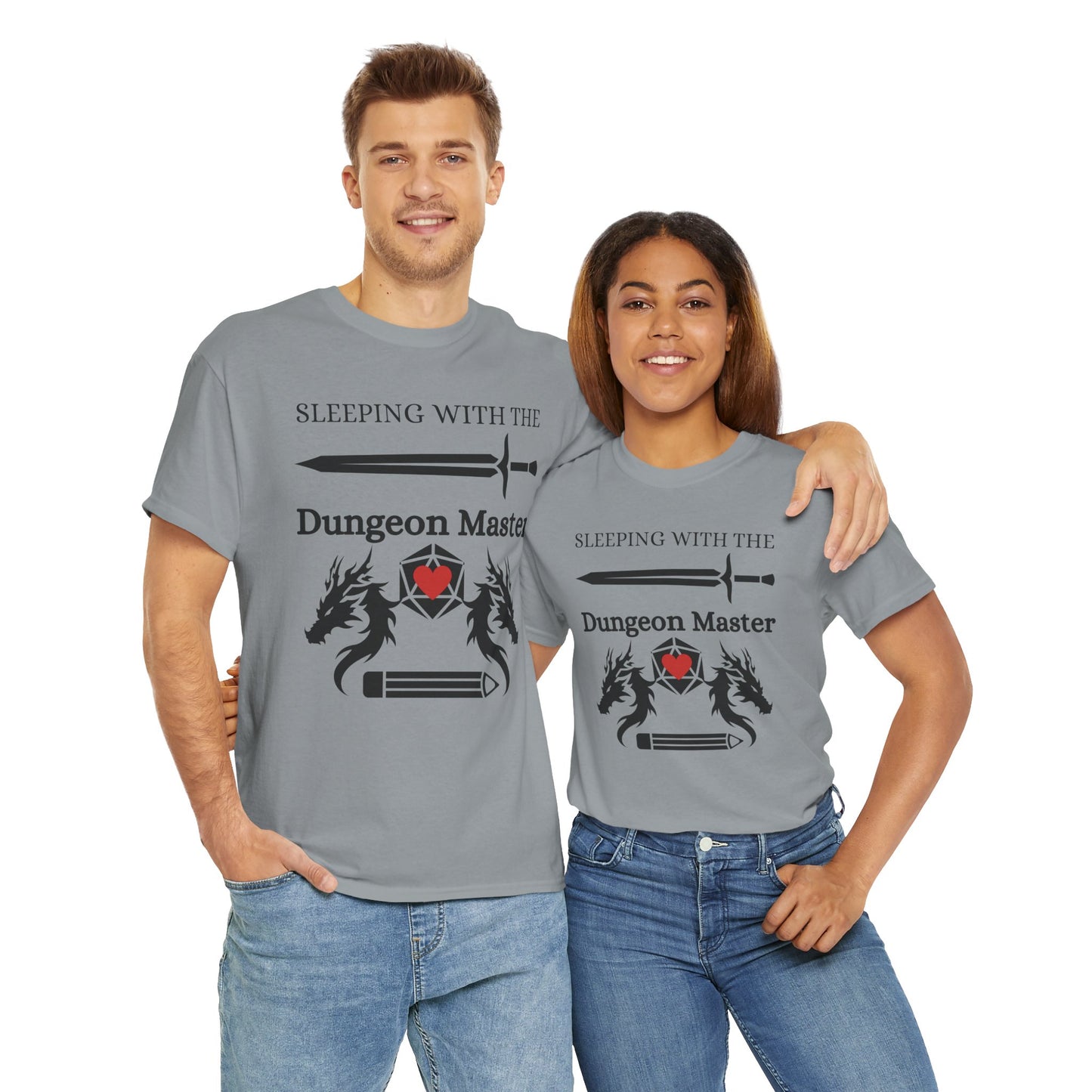 Sleeping with the Dungeon Master Dungeons and Dragons DND Unisex Heavy Cotton Tee Shirt T-Shirt - RPG, TTRPG, Roleplaying, Geek, Nerd