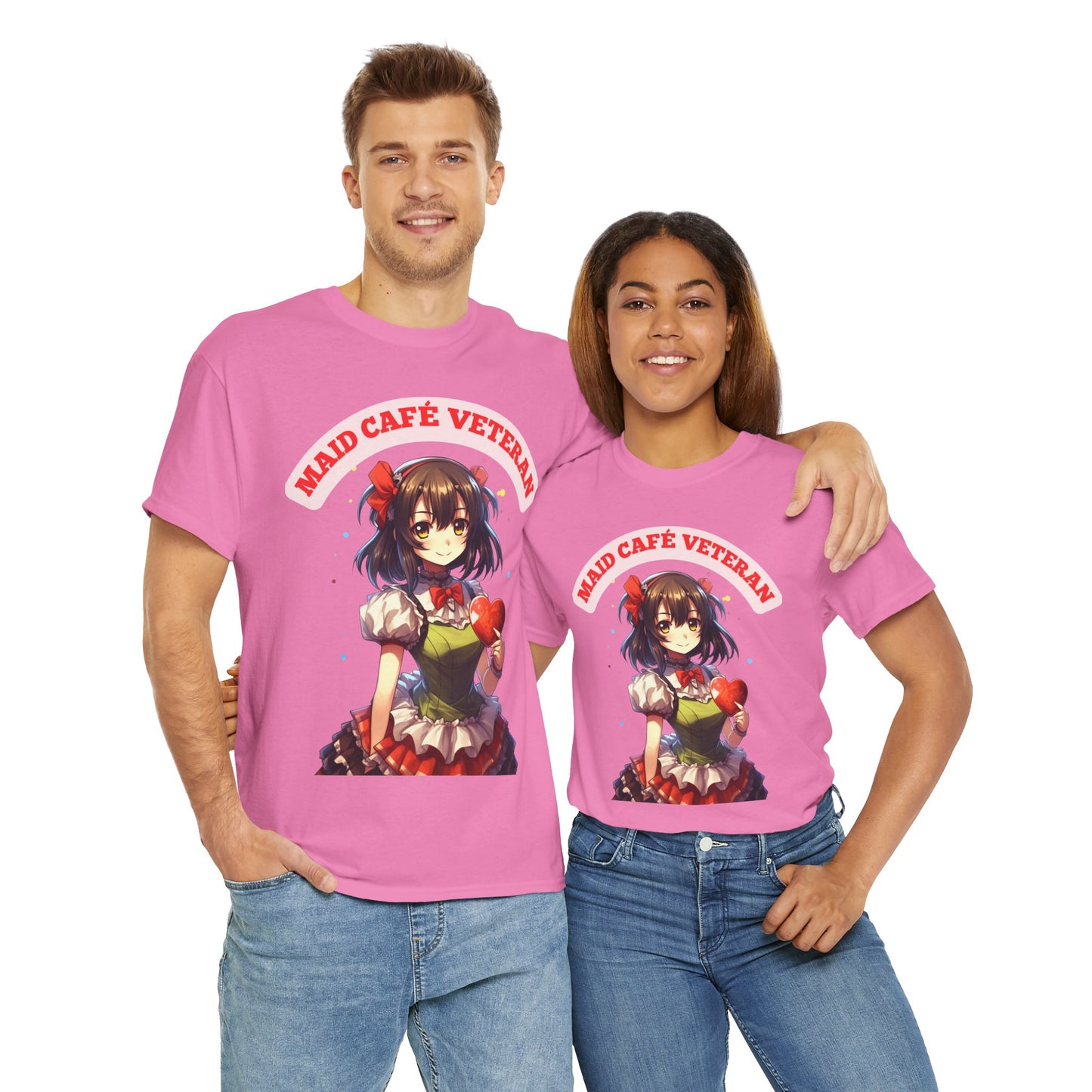 Cute Kawaii Anime Maid Café Veteran Unisex Heavy Cotton Tee Shirt - Graphic T-Shirt, Weeb, Otaku, Geek, Nerd