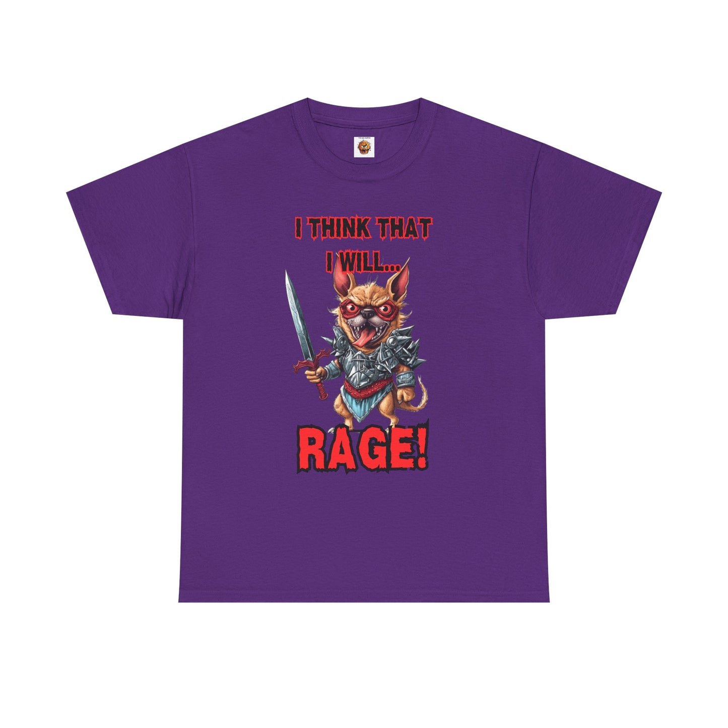 'I Think That I Will RAGE' Chihuahua Barbarian Unisex Heavy Cotton Tee, Funny Graphic T-Shirt, Gift for Dog Lovers, Unique Humor Shirt, D&D, DND, RPG, TTRPG, Geek, Nerd