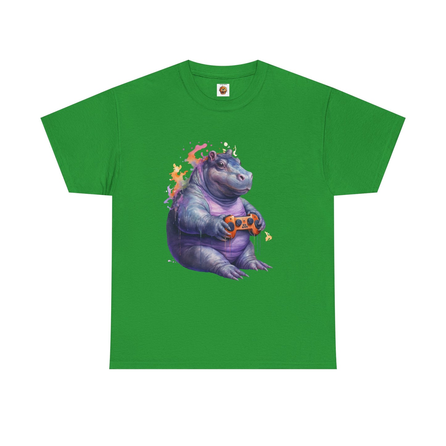 Cute Kawaii Gaming Pygmy Hippo Unisex Heavy Cotton Tee - Fun and Quirky Shirt for Gamers, Video Game, Girl, Anime, Weeb, Otaku, Moo Deng, Thailand
