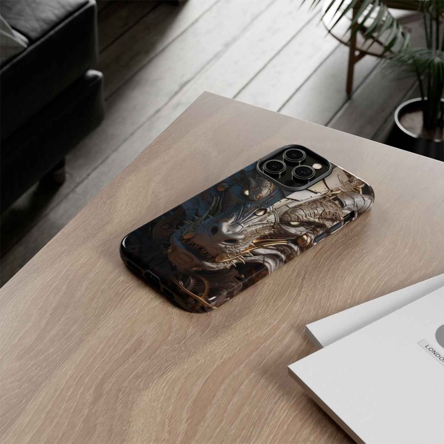 Hyper Realistic 3D Design Clockwork Dragon Phone Case - For Fantasy Lovers, D&D, RPG, TTRPG, Geek, Nerd