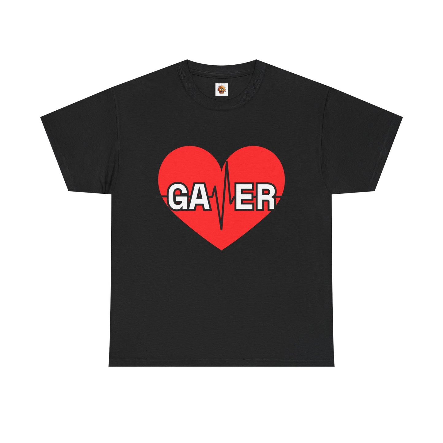 Gamer Heartbeat Lifeline Unisex Heavy Cotton Tee Shirt - Perfect for Gaming Lovers, Video Game, Geek, Nerd, Cardiogram