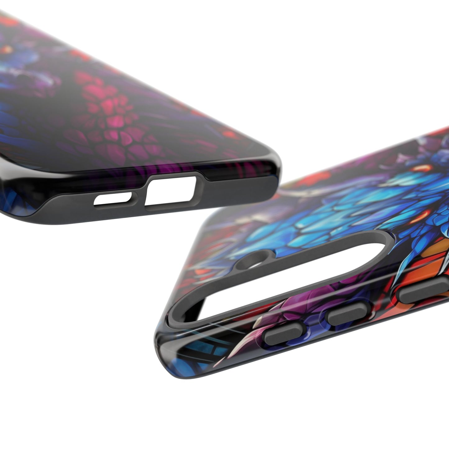 Colorful Blue Dragon Stained Glass Design Phone Case - Tough and Stylish Protection for Your Device, iPhone, Samsung, DND, Fantasy