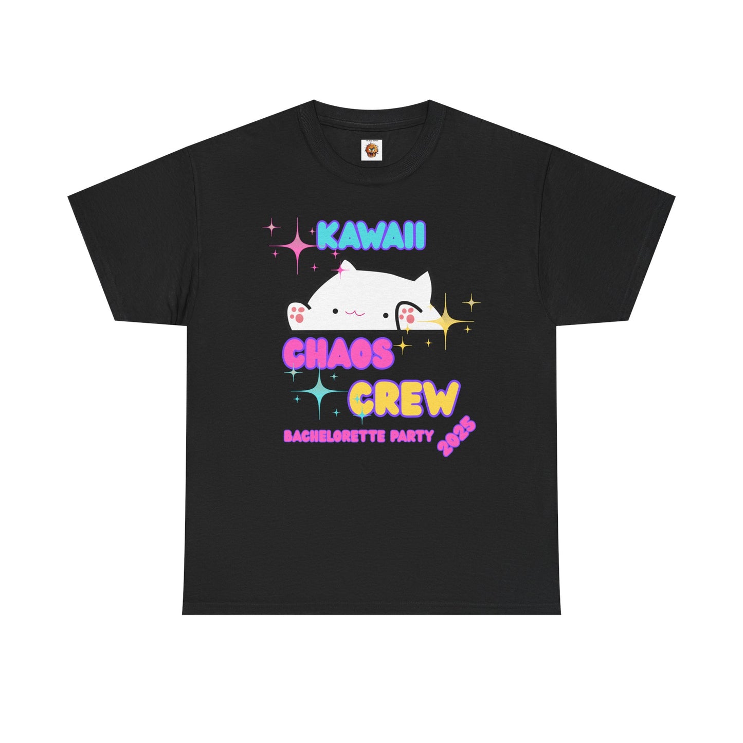 Cute Kawaii Chaos Crew Bachelorette Party 2025 Unisex Heavy Cotton Tee - Perfect for Anime Lovers, Funny, Weeb, Otaku, Geek, Nerd, Cat