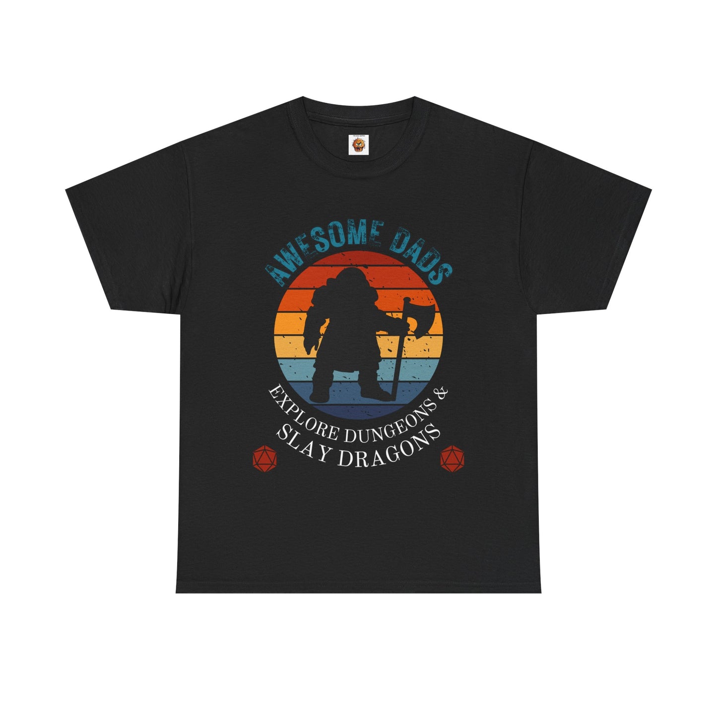 Awesome Dads Dungeons and Dragons DND Unisex Heavy Cotton Tee Shirt - Father's Day, Birthday, RPG, TTRPG, Roleplaying, Geek, Nerd
