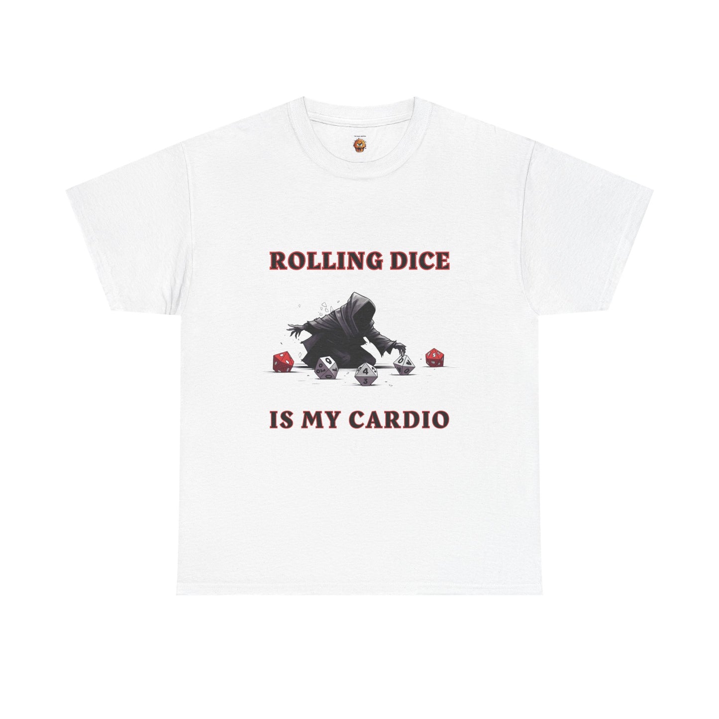 Rolling Dice Is My Cardio Unisex Heavy Cotton Tee Shirt - RPG, TTRPG, Roleplaying Game, Geek, Nerd, D20