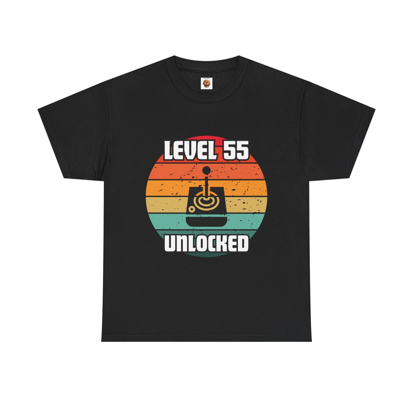 Gaming Level 55 Unlocked Tee - Unisex Heavy Cotton T-Shirt, Video Game, Gamer, Happy Birthday Shirt, Geek, Nerd, Retro