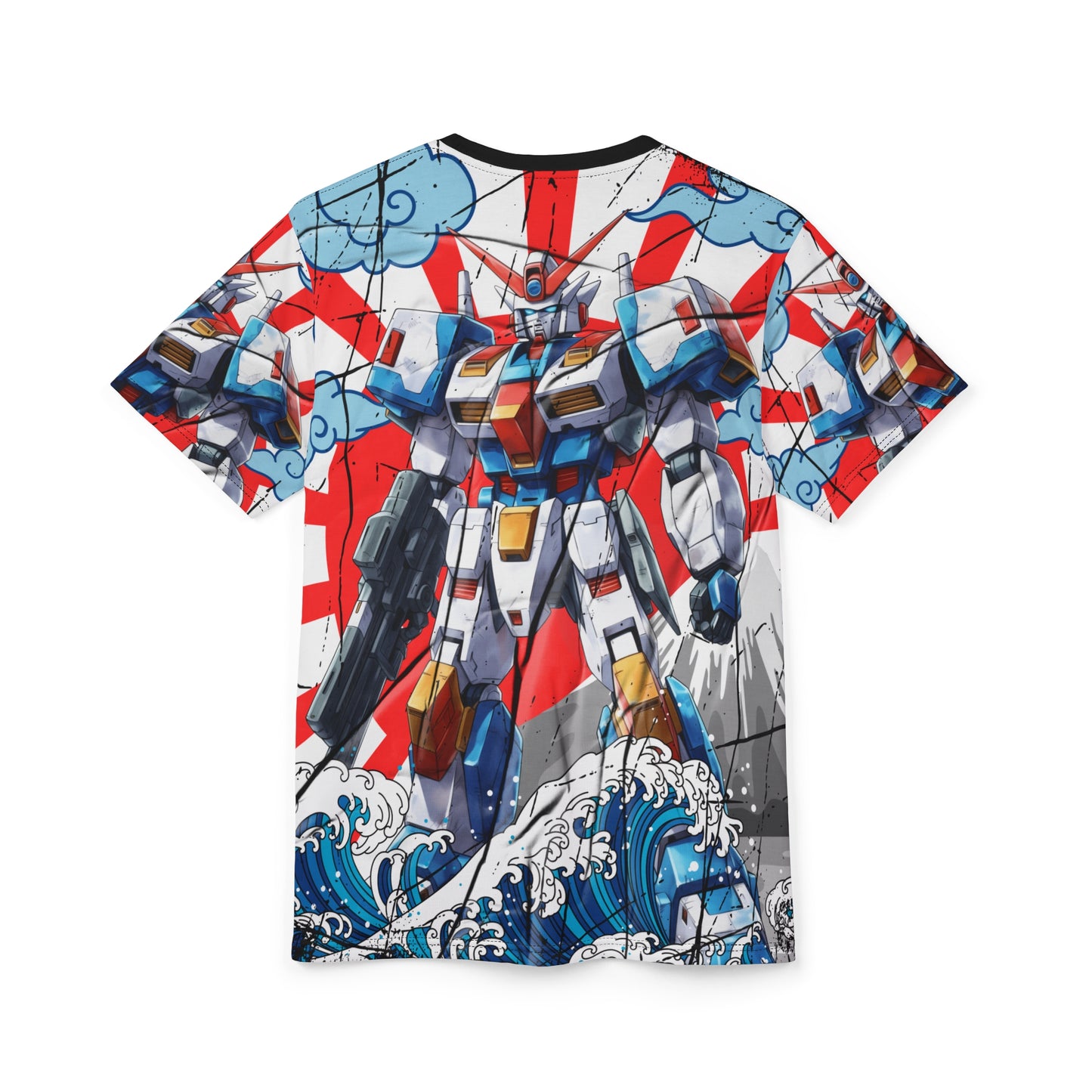 Mobile Suit Japanese Mecha Robot Town Sagami Kanagawa AOP Graphic Tee T-Shirt for Anime Fans, Manga, Weeb, Otaku, Geek, Nerd
