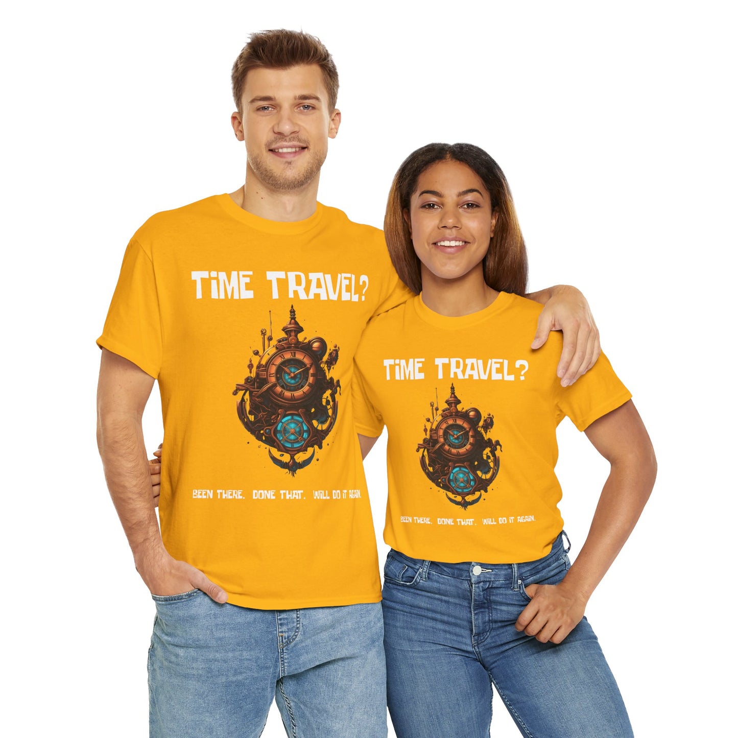 Time Travel Funny Mystical Unisex Heavy Cotton Tee Shirt - Unique Steampunk Design for Dreamers, Geek, Nerd, Science, Tech, Cyberpunk