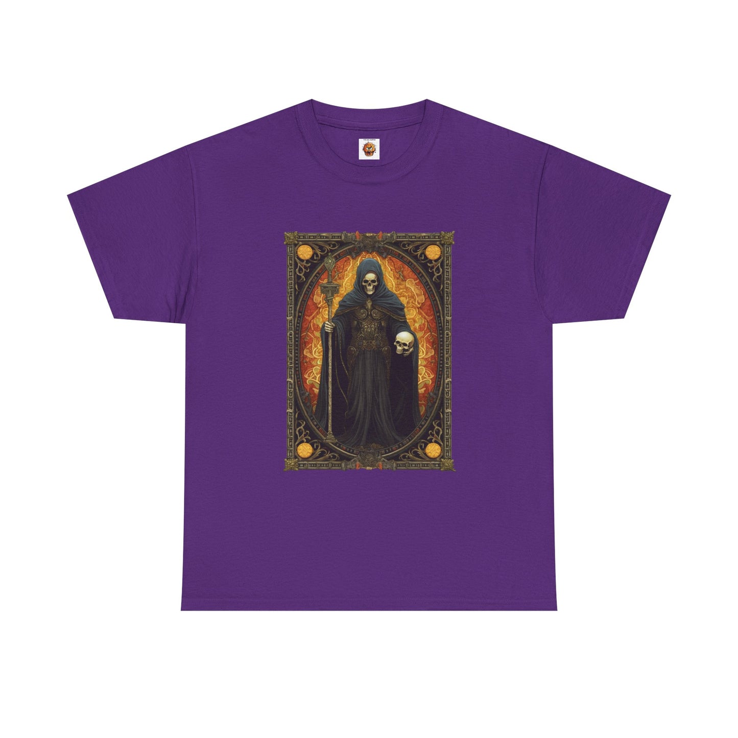 Gothic Reaper La Mort Death Tarot Card Unisex Heavy Cotton Tee Shirt- Dark Fantasy Art T-Shirt, Horror, Scary, Gothic, Halloween, Geek, Nerd