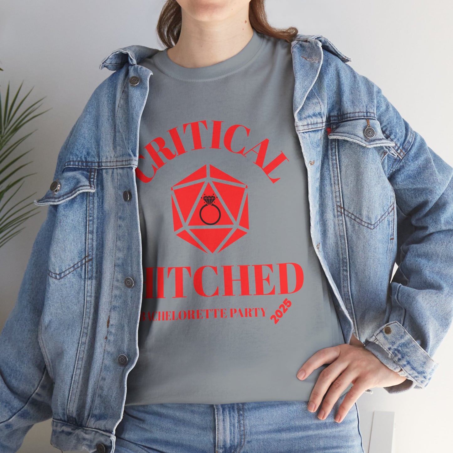 Critical Hitched Bachelorette Party 2025 Tee - Unisex Heavy Cotton, D&D, DND, RPG, TTRPG, Geek, Nerd, Wedding, Engagement