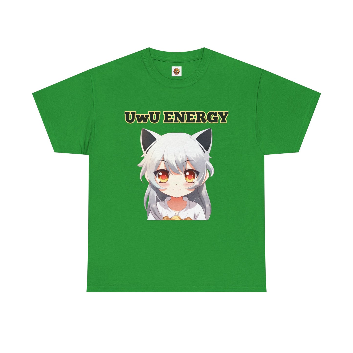 Cute Anime 'UwU ENERGY' Cat Girl Neko Nekomusume Unisex Heavy Cotton Tee Shirt T-Shirt - Weeb, Otaku, Geek, Nerd