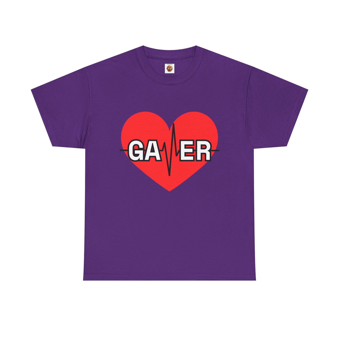 Gamer Heartbeat Lifeline Unisex Heavy Cotton Tee Shirt - Perfect for Gaming Lovers, Video Game, Geek, Nerd, Cardiogram