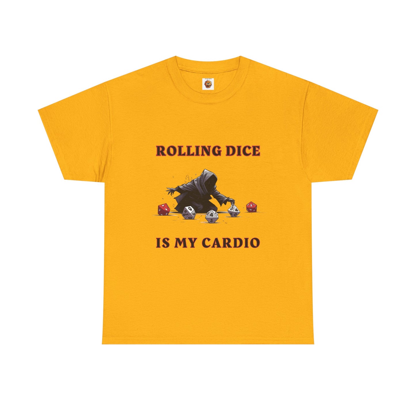 Rolling Dice Is My Cardio Unisex Heavy Cotton Tee Shirt - RPG, TTRPG, Roleplaying Game, Geek, Nerd, D20