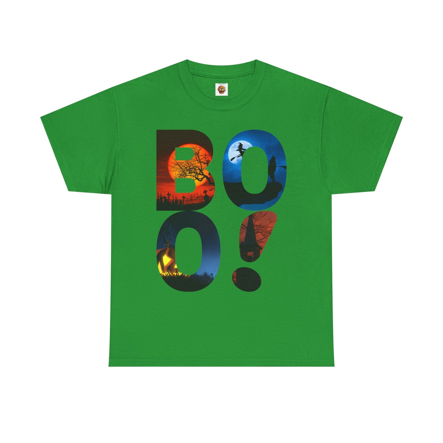 Cute Funny Halloween Boo! Unisex Heavy Cotton Tee Shirt T-Shirt - For Horror Lovers, Scary, Geek, Nerd