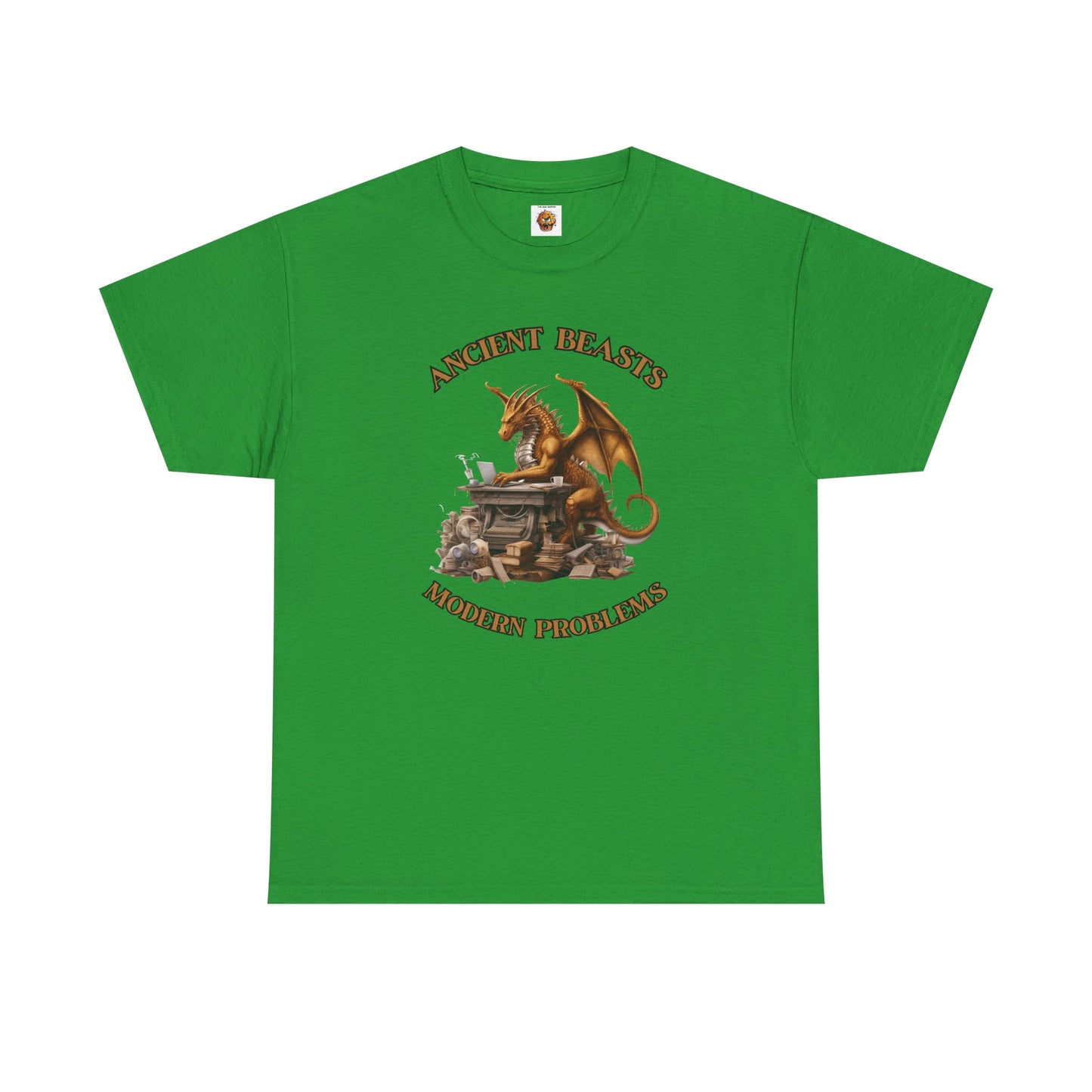 Dragons & Office Work Unisex Heavy Cotton Tee, Perfect Gift for Fantasy Lovers, Bookworms, T-Shirt for Dragon Enthusiasts, DND, RPG, TTRPG, Geek, Nerd, Reader