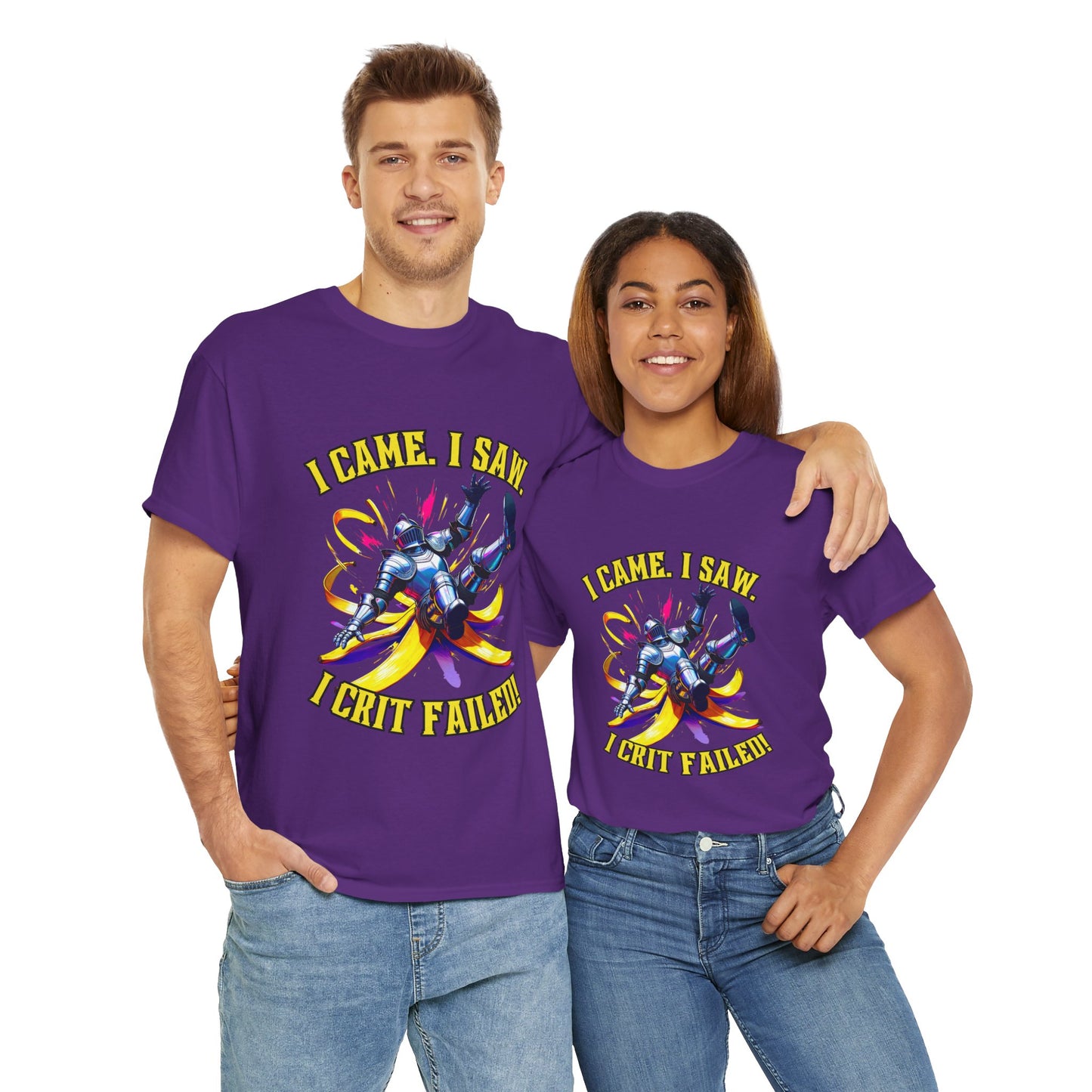 Funny Gamer Unisex Tee - 'I Came, I Saw, I Crit Failed' - Perfect for Gaming Gifts, Birthday, or Casual Wear, DND, RPG, TTRPG, Geek, Nerd