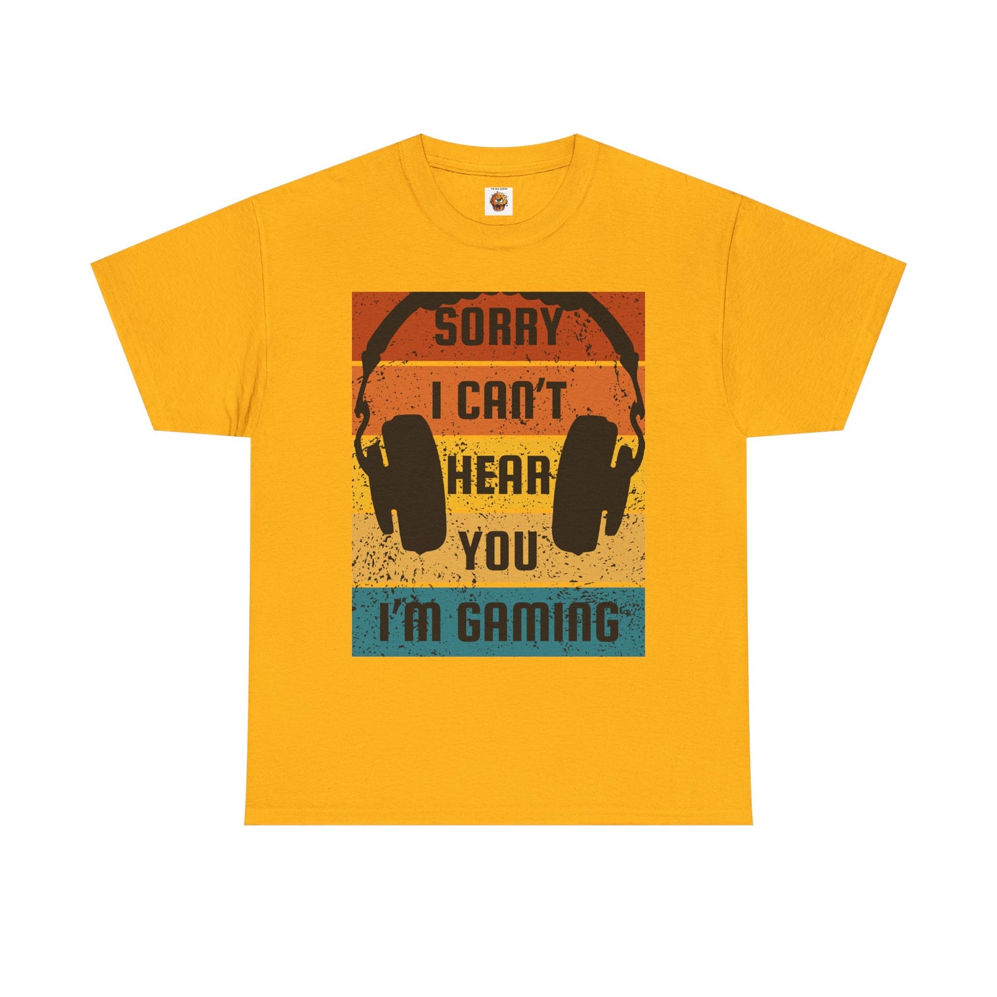 'Sorry I Can't Hear You I'm Gaming' Unisex Heavy Cotton Tee Shirt T-Shirt - Great Gift for Gamers, Video Games, Gaming, Headphones, Earphones, Geek, Nerd
