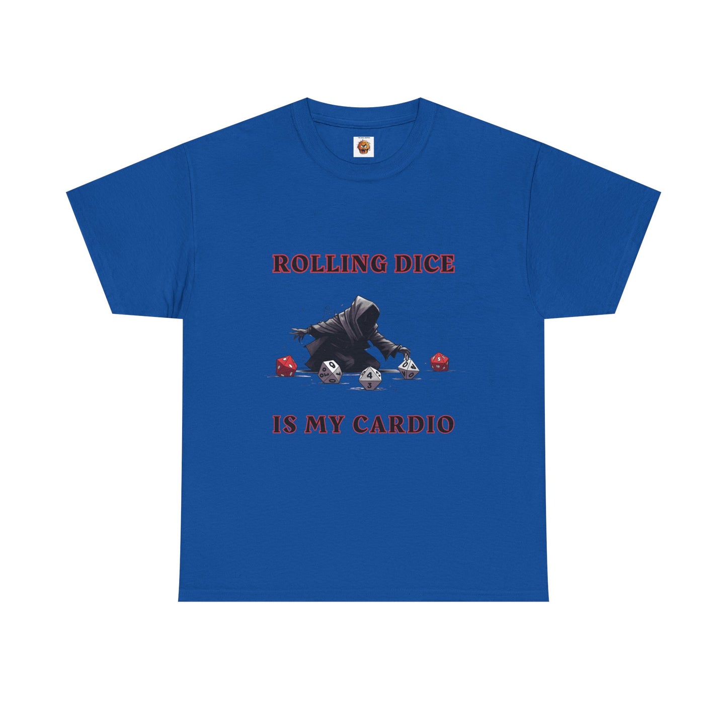 Rolling Dice Is My Cardio Unisex Heavy Cotton Tee Shirt - RPG, TTRPG, Roleplaying Game, Geek, Nerd, D20