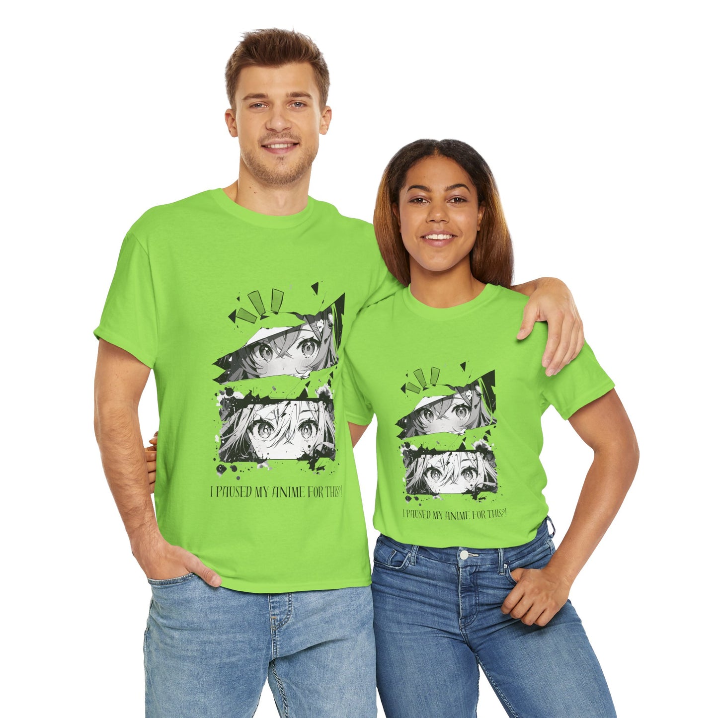 Anime Lover Unisex Heavy Cotton Tee Shirt TY-Shirt - "I Paused My Anime For This!" - Cute, Kawaii, Girl, Geek, Nerd
