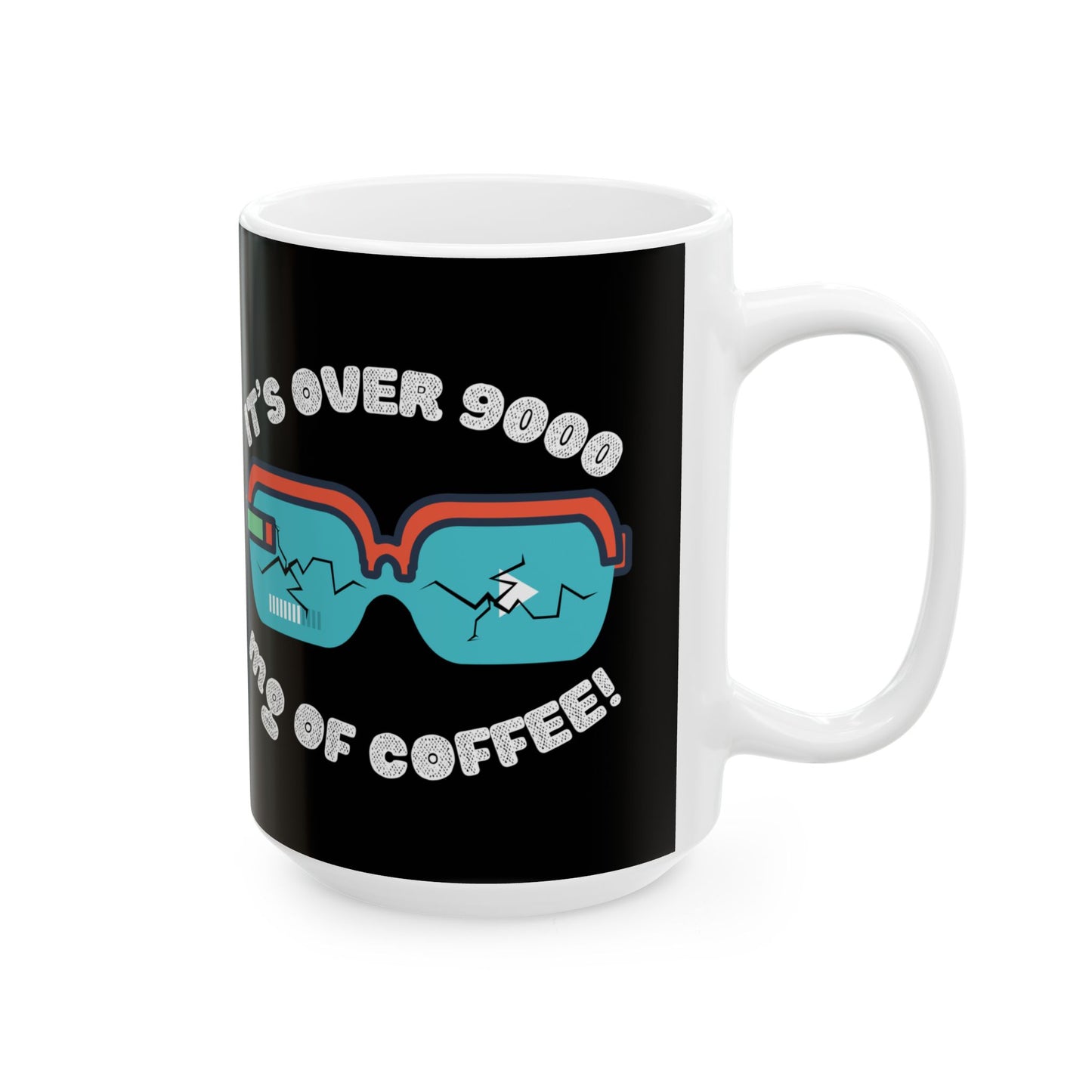Funny Shonen Anime Coffee Mug - "It's Over 9000 mg of Coffee!" - Perfect Gift for Animation Fans, DBZ, Weeb, Otaku, Geek, Nerd
