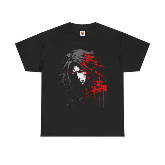Shonen Anime Vampire 002 Graphic Unisex Heavy Cotton Tee - Stylish Dark Aesthetic Shirt T-Shirt for Horror Fans, Geek, Nerd