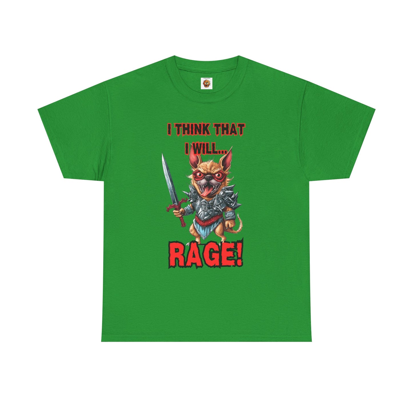 'I Think That I Will RAGE' Chihuahua Barbarian Unisex Heavy Cotton Tee, Funny Graphic T-Shirt, Gift for Dog Lovers, Unique Humor Shirt, D&D, DND, RPG, TTRPG, Geek, Nerd