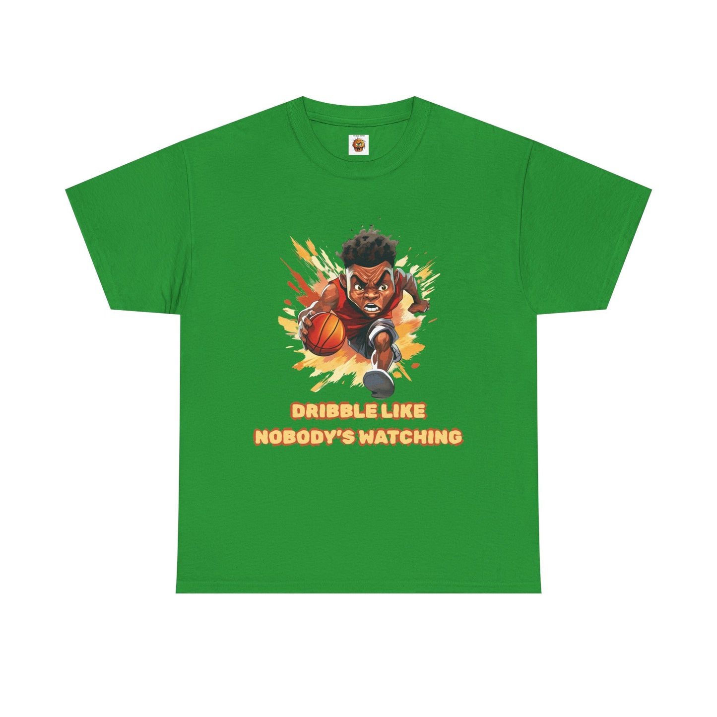 'Dribble Like Nobody's Watching' Basketball Hero Unisex Heavy Cotton Tee, Sports Shirt, Gift for Athletes, Casual Wear, Birthday Present, Basketball Fan Apparel