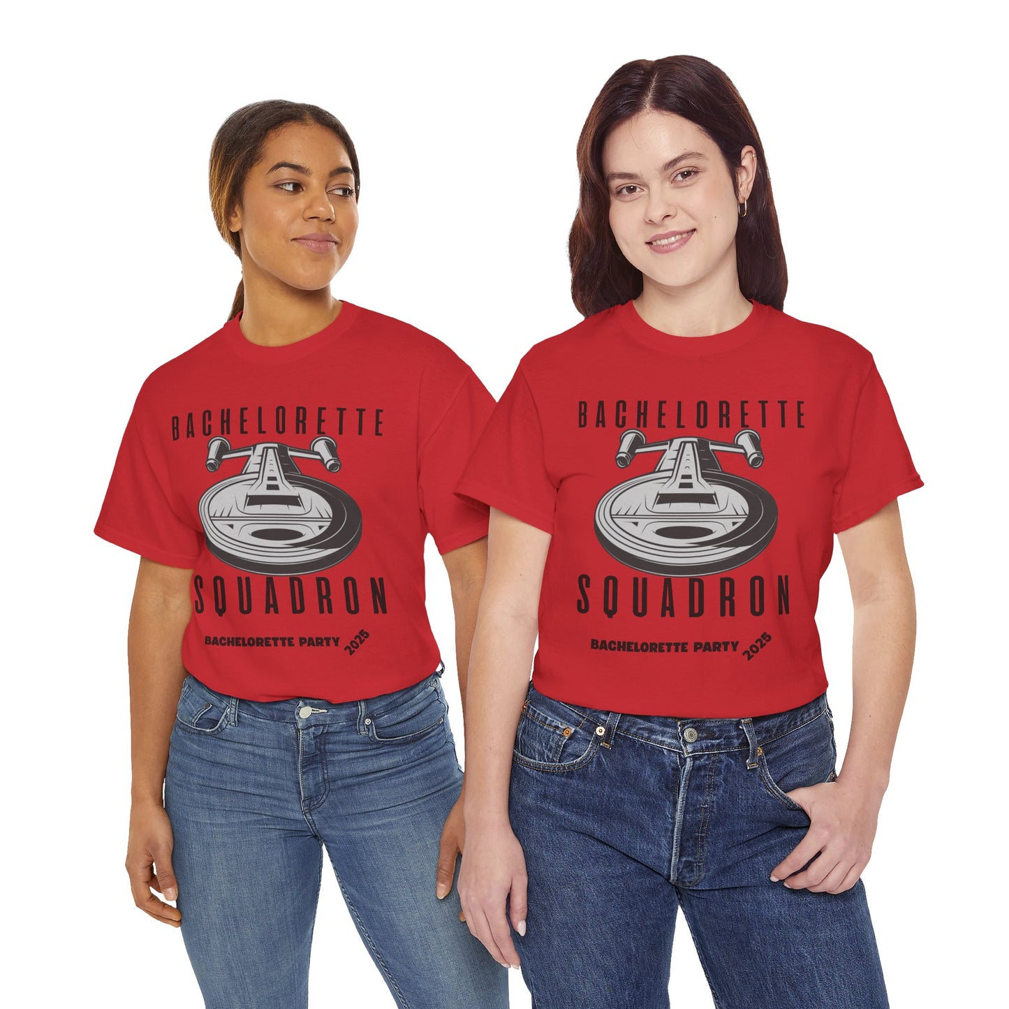 Bachelorette Squadron Heavy Cotton Tee - Perfect for Bachelorette Parties 2025, Wedding, Engagement, Star Trek, Sci-Fi, Geek, Nerd