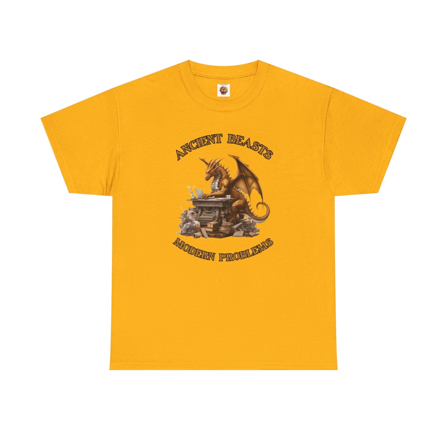 Dragons & Office Work Unisex Heavy Cotton Tee, Perfect Gift for Fantasy Lovers, Bookworms, T-Shirt for Dragon Enthusiasts, DND, RPG, TTRPG, Geek, Nerd, Reader