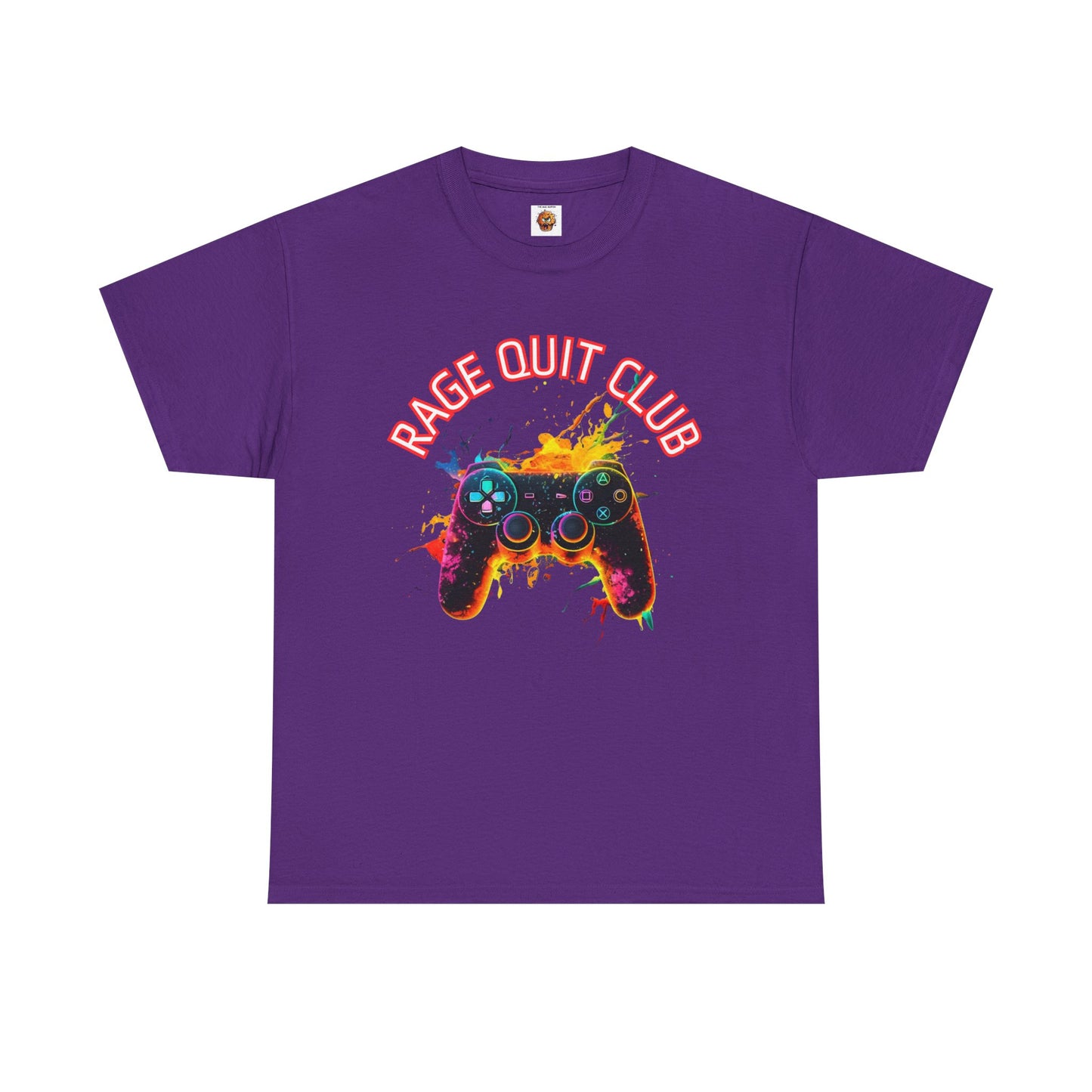 Rage Quit Club Video Game Controller Unisex Heavy Cotton Tee Shirt T-Shirt - Fun Gamer Apparel, Gaming, Geek, Nerd
