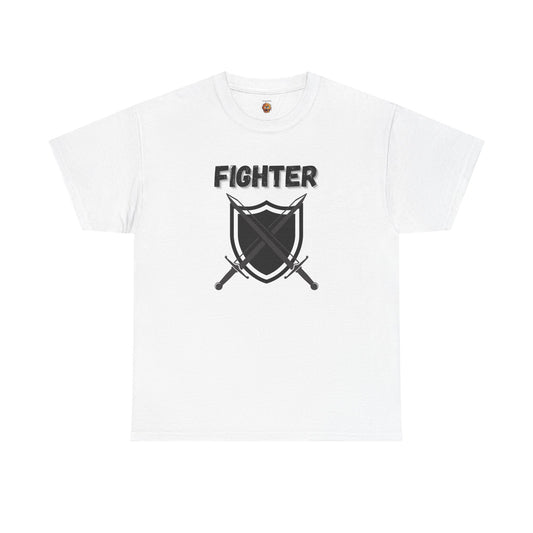 Fighter Icon Symbol Dungeons and Dragons DND Unisex Heavy Cotton Tee Shirt T-Shirt - RPG, TTRPG, Roleplaying, Geek, Nerd