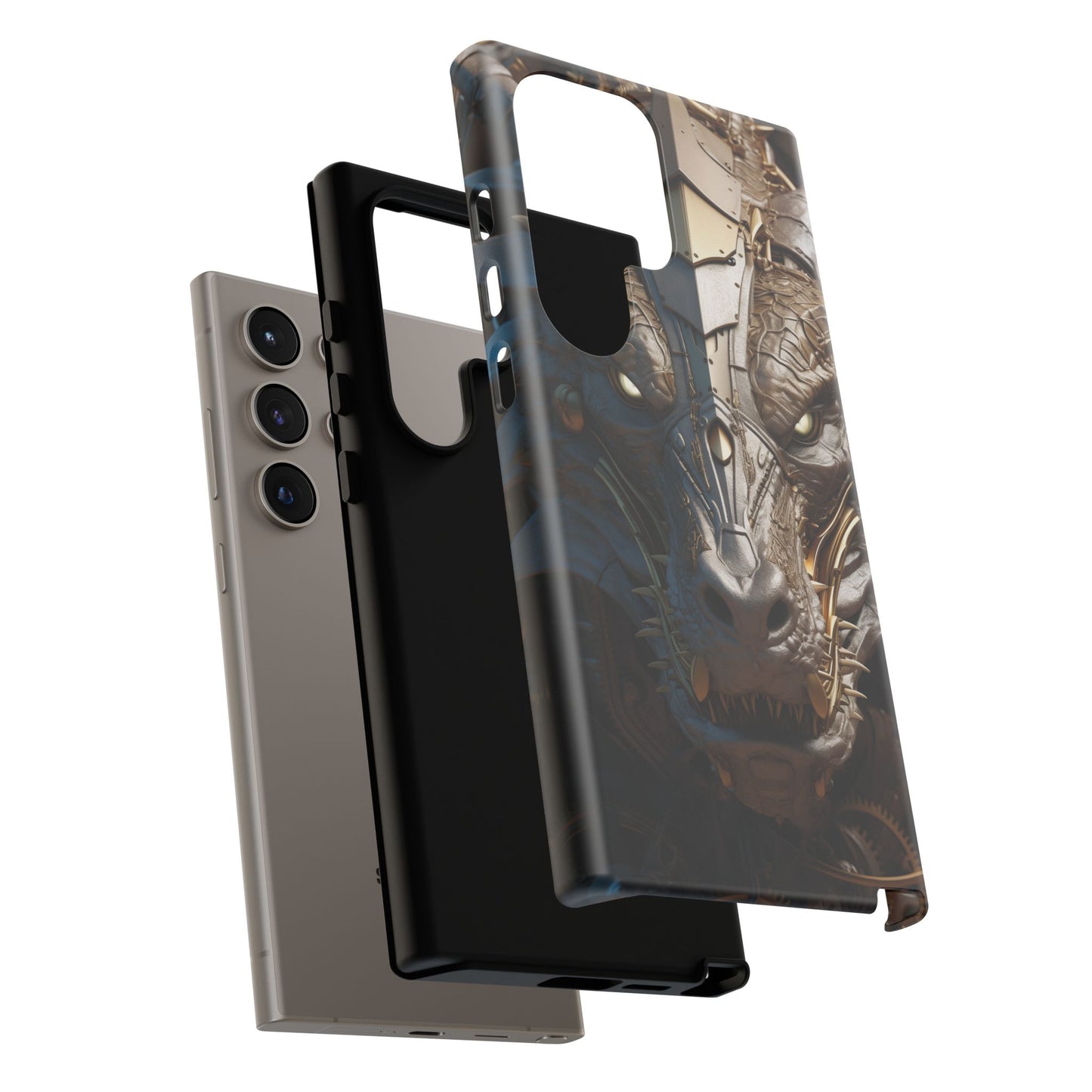 Hyper Realistic 3D Design Clockwork Dragon Phone Case - For Fantasy Lovers, D&D, RPG, TTRPG, Geek, Nerd