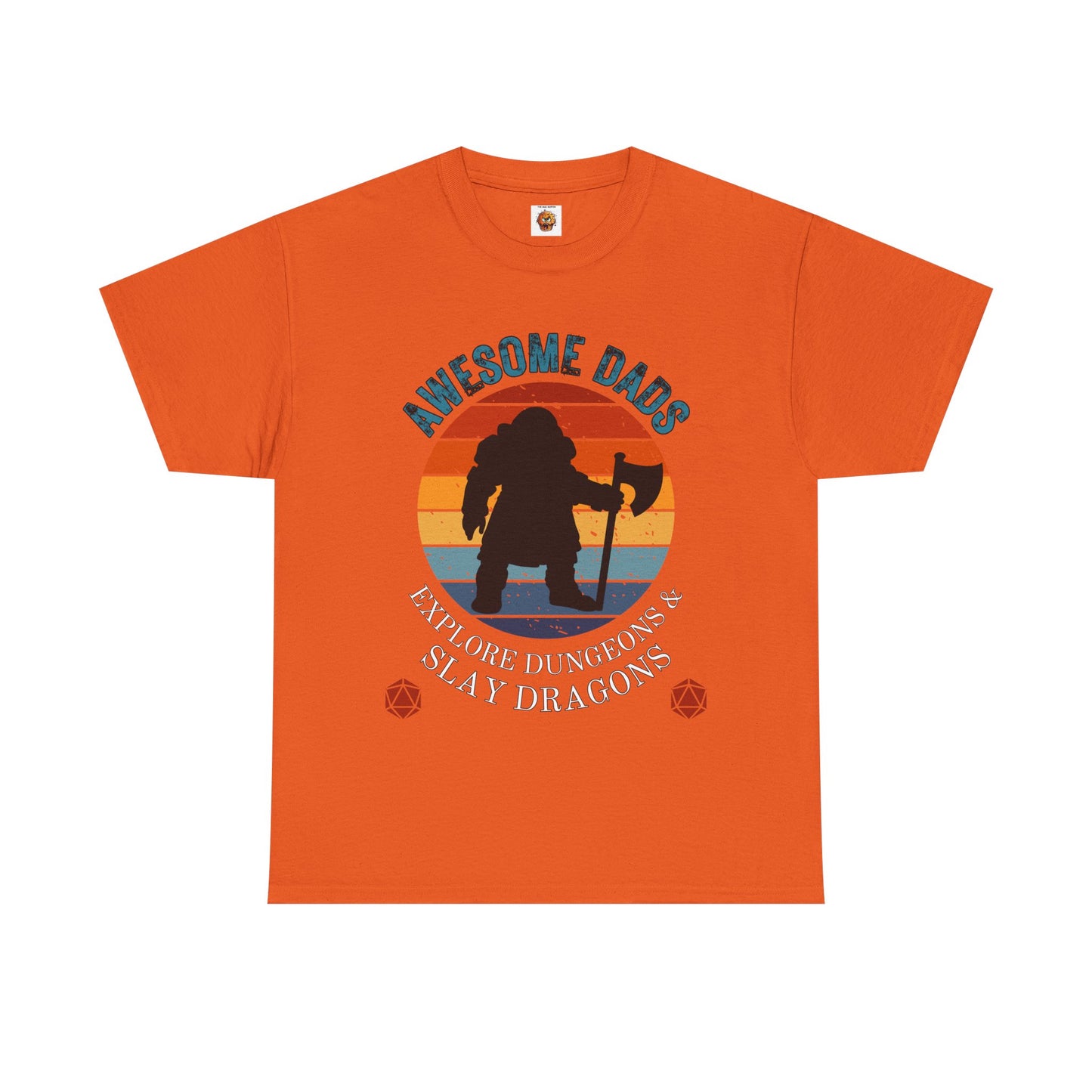 Awesome Dads Dungeons and Dragons DND Unisex Heavy Cotton Tee Shirt - Father's Day, Birthday, RPG, TTRPG, Roleplaying, Geek, Nerd