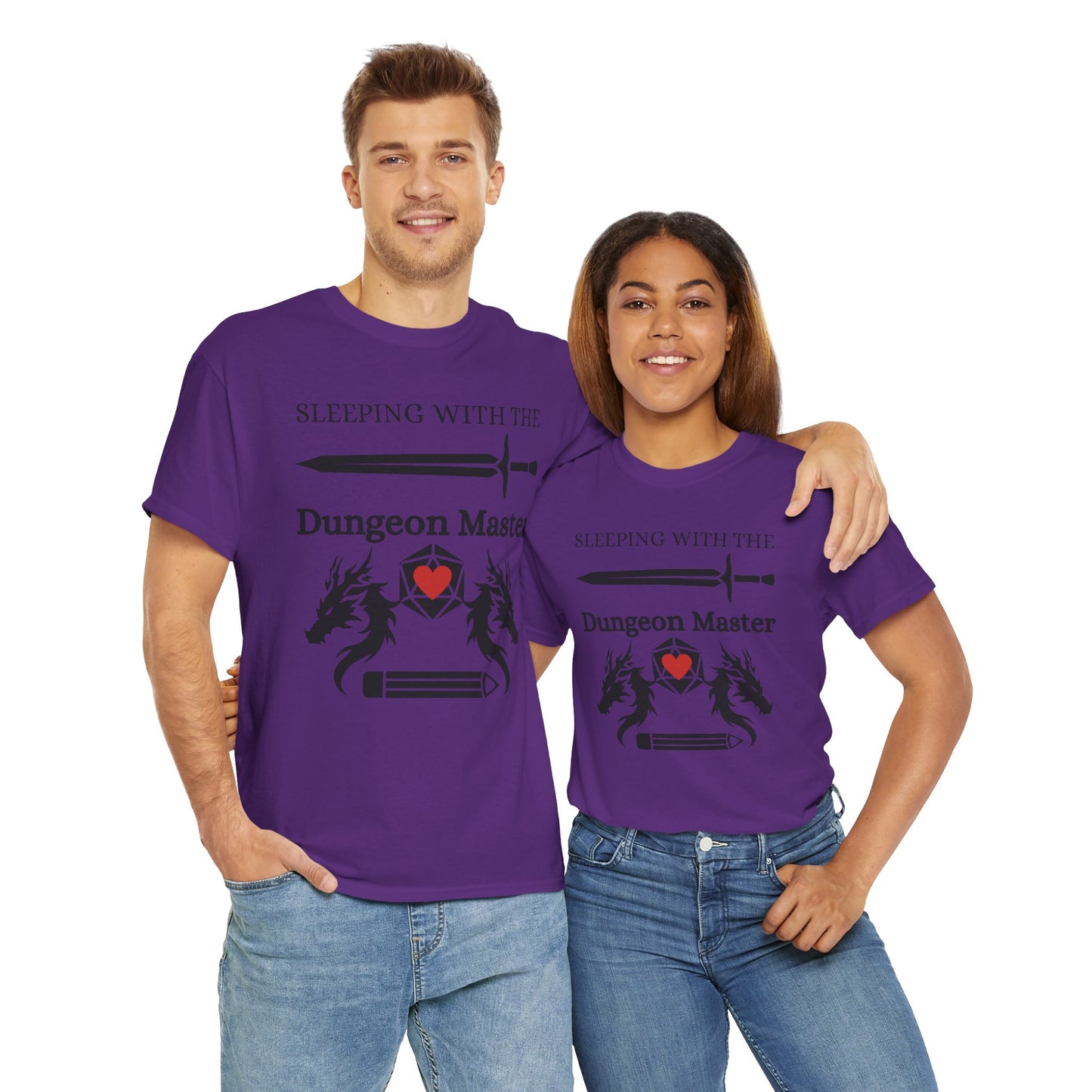 Sleeping with the Dungeon Master Dungeons and Dragons DND Unisex Heavy Cotton Tee Shirt T-Shirt - RPG, TTRPG, Roleplaying, Geek, Nerd
