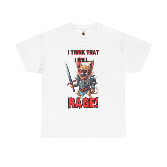 'I Think That I Will RAGE' Chihuahua Barbarian Unisex Heavy Cotton Tee, Funny Graphic T-Shirt, Gift for Dog Lovers, Unique Humor Shirt, D&D, DND, RPG, TTRPG, Geek, Nerd
